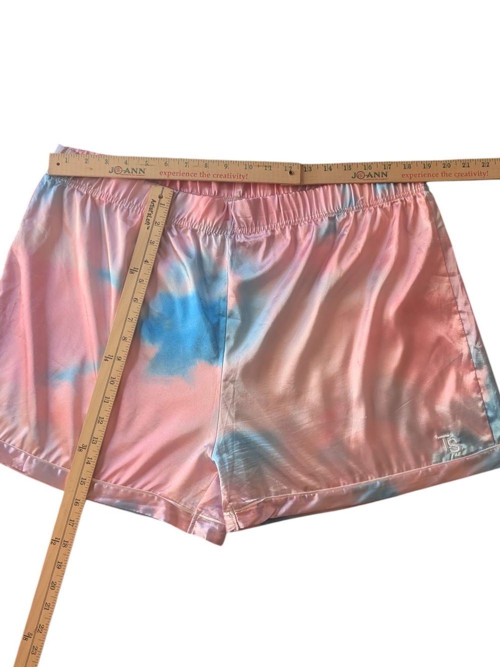 Taylor Swift Official Lover Tie Dye Satin Pajama Set Top Shorts Pink Blue 2XL - Picture 9 of 13